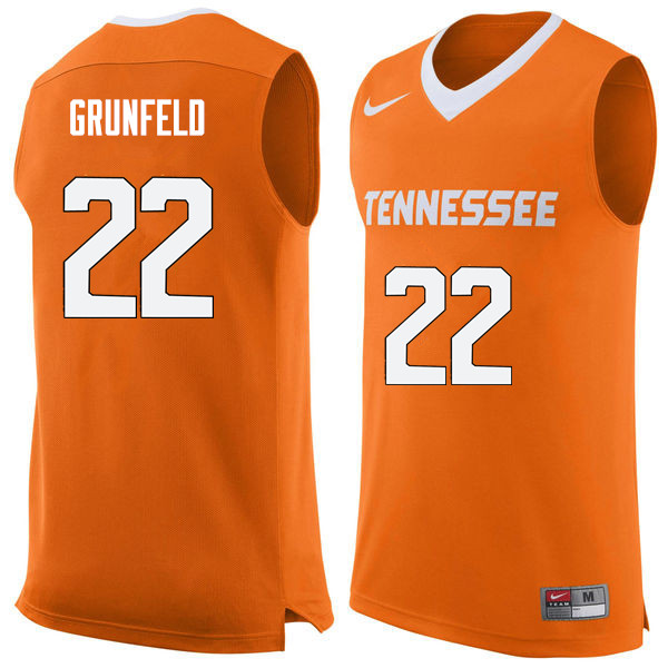 Men #22 Ernie Grunfeld Tennessee Volunteers College Basketball Jerseys Sale-Orange